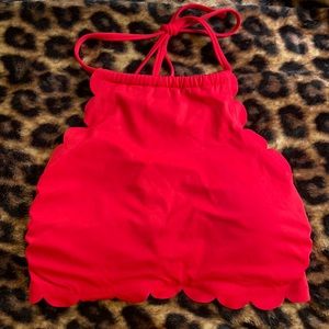 Vanilla/beach women’s Large scalloped bikini top